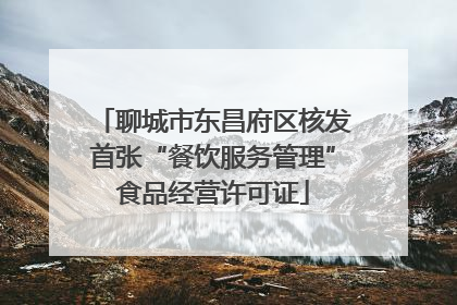 聊城市东昌府区核发首张“餐饮服务管理”食品经营许可证