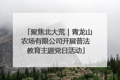 聚焦北大荒｜青龙山农场有限公司开展普法教育主题党日活动