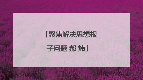 聚焦解决思想根子问题 郝 炜