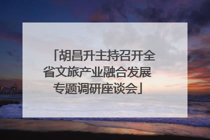 胡昌升主持召开全省文旅产业融合发展专题调研座谈会