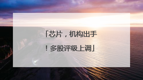芯片，机构出手！多股评级上调