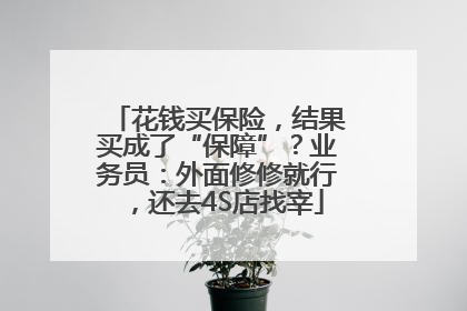 花钱买保险，结果买成了“保障”？业务员：外面修修就行，还去4S店找宰