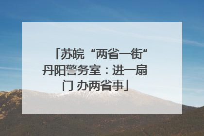 苏皖“两省一街”丹阳警务室：进一扇门 办两省事
