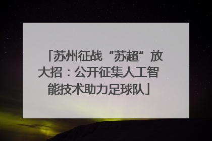 苏州征战“苏超”放大招：公开征集人工智能技术助力足球队