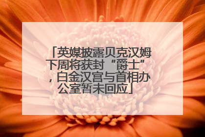 英媒披露贝克汉姆下周将获封“爵士”，白金汉宫与首相办公室暂未回应