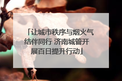 让城市秩序与烟火气结伴同行 济南城管开展百日提升行动