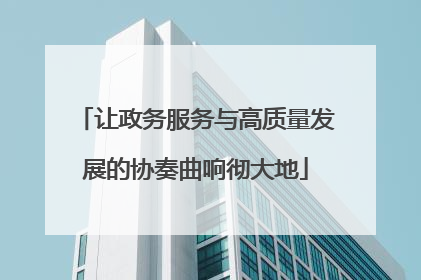 让政务服务与高质量发展的协奏曲响彻大地
