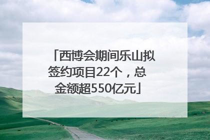 西博会期间乐山拟签约项目22个，总金额超550亿元
