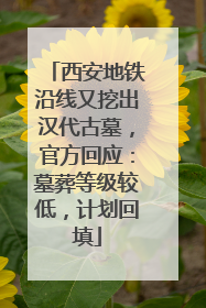 西安地铁沿线又挖出汉代古墓，官方回应：墓葬等级较低，计划回填