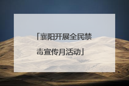 襄阳开展全民禁毒宣传月活动