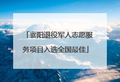 襄阳退役军人志愿服务项目入选全国最佳
