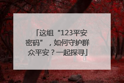 这组“123平安密码”，如何守护群众平安？一起探寻