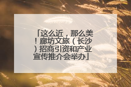 这么近，那么美！廊坊文旅（长沙）招商引资和产业宣传推介会举办
