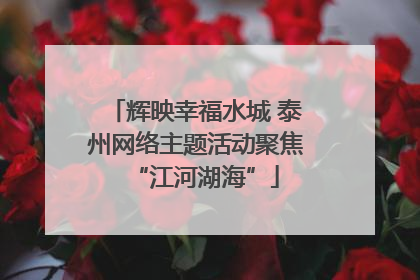 辉映幸福水城 泰州网络主题活动聚焦“江河湖海”