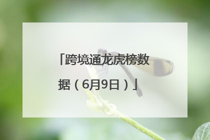 跨境通龙虎榜数据（6月9日）