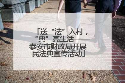 送“法”入村，“典”亮生活——泰安市财政局开展民法典宣传活动