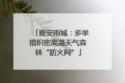 雅安雨城：多举措织密高温天气森林“防火网”