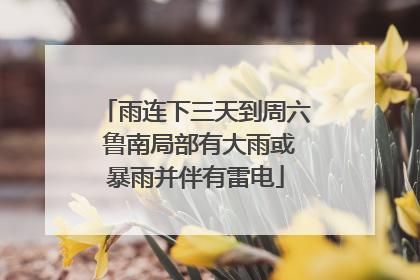 雨连下三天到周六 鲁南局部有大雨或暴雨并伴有雷电