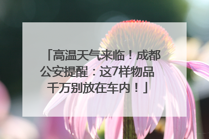 高温天气来临！成都公安提醒：这7样物品千万别放在车内！