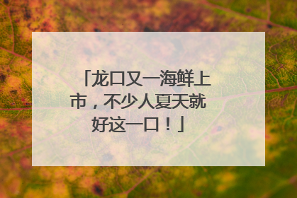 龙口又一海鲜上市，不少人夏天就好这一口！