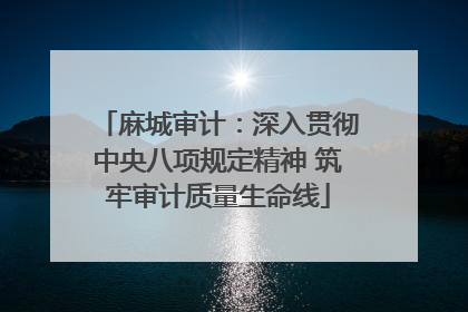 麻城审计：深入贯彻中央八项规定精神 筑牢审计质量生命线