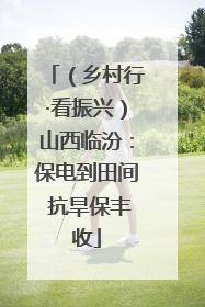 （乡村行·看振兴）山西临汾：保电到田间 抗旱保丰收