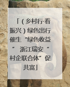 （乡村行·看振兴）绿色出行催生“绿色收益” 浙江瑞安“村企联合体”促共富