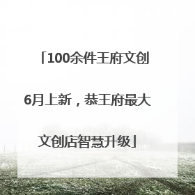 100余件王府文创6月上新，恭王府最大文创店智慧升级