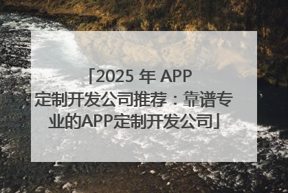 2025 年 APP 定制开发公司推荐：靠谱专业的APP定制开发公司