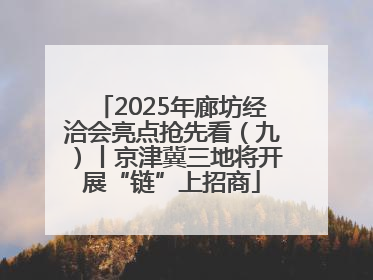 2025年廊坊经洽会亮点抢先看（九）丨京津冀三地将开展“链”上招商