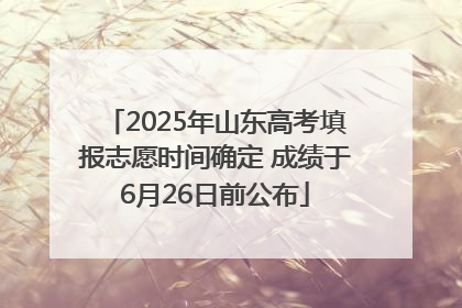 2025年山东高考填报志愿时间确定 成绩于6月26日前公布