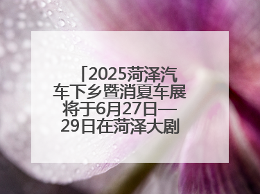 2025菏泽汽车下乡暨消夏车展将于6月27日—29日在菏泽大剧院广场举办