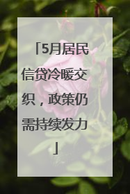 5月居民信贷冷暖交织，政策仍需持续发力