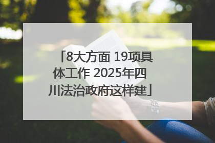 8大方面 19项具体工作 2025年四川法治政府这样建